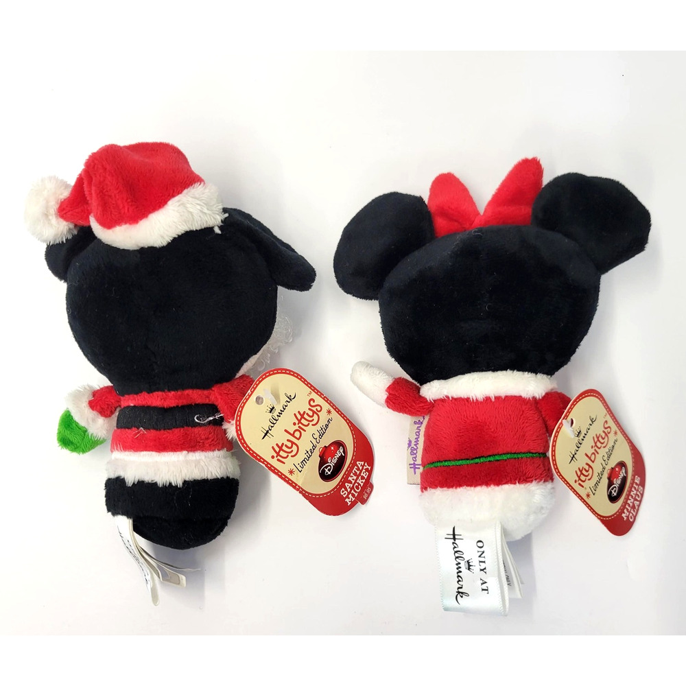 Hallmark Disney Itty Bittys Santa Mickey Minnie Claus Holiday Plush Set Limited - Picture 5 of 16
